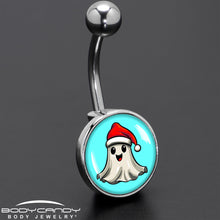 Load image into Gallery viewer, Holiday Christmas Spirit Ghost Belly Ring by Onyx O
