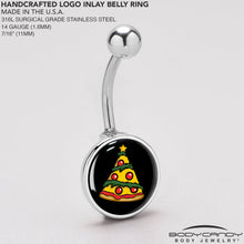 将图片加载到图库查看器，Christmas Holiday Pizza Tree Belly Ring by Onyx O
