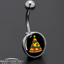 将图片加载到图库查看器，Christmas Holiday Pizza Tree Belly Ring by Onyx O
