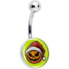Load image into Gallery viewer, Christmas Holiday Santa Hat Pumpkin Belly Ring by Onyx O

