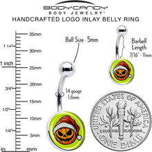 Load image into Gallery viewer, Christmas Holiday Santa Hat Pumpkin Belly Ring by Onyx O
