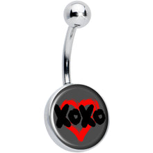Load image into Gallery viewer, XOXO Heart Belly Ring by Onyx O
