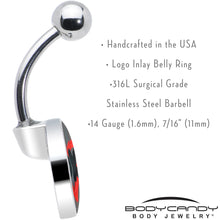 Load image into Gallery viewer, XOXO Heart Belly Ring by Onyx O
