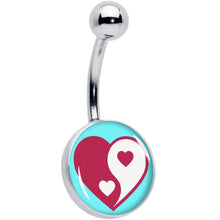 Load image into Gallery viewer, Love Yin Yang Heart Belly Ring by Onyx O
