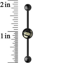 将图片加载到图库查看器，14G Black Glow in the Dark RIP Tombstone Industrial Barbell 37mm
