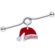 Load image into Gallery viewer, Custom Santa Hat Personalized Industrial Barbell
