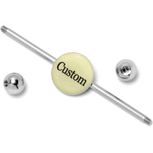 Load image into Gallery viewer, Custom Glow in the Dark Personalized Name Industrial Barbell
