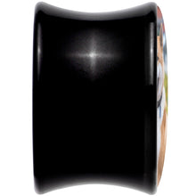 Load image into Gallery viewer, Black Acrylic Custom Photo Saddle Plug - buy 2 for a pair
