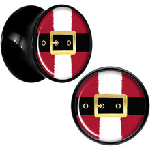 Load image into Gallery viewer, Christmas Santa Suit Black Acrylic Saddle Plug Set Sizes 5mm to 20mm
