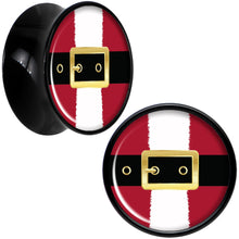 Load image into Gallery viewer, Christmas Santa Suit Black Acrylic Saddle Plug Set Sizes 5mm to 20mm
