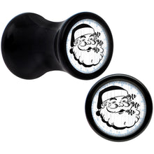 Load image into Gallery viewer, Christmas Retro Santa Ho Ho Ho Black Acrylic Saddle Plug Set Sizes 5mm to 20mm
