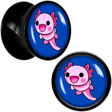 Load image into Gallery viewer, Adorable Axolotl Black Acrylic Saddle Plug Set by Onyx O
