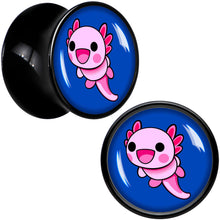 Load image into Gallery viewer, Adorable Axolotl Black Acrylic Saddle Plug Set by Onyx O
