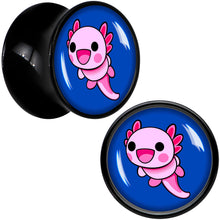 Load image into Gallery viewer, Adorable Axolotl Black Acrylic Saddle Plug Set by Onyx O
