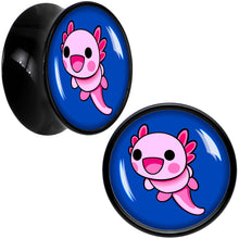 Load image into Gallery viewer, Adorable Axolotl Black Acrylic Saddle Plug Set by Onyx O
