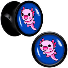 Load image into Gallery viewer, Adorable Axolotl Black Acrylic Saddle Plug Set by Onyx O
