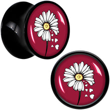Load image into Gallery viewer, Love Me Not Flower Black Acrylic Saddle Plug Set by Onyx O
