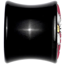 Load image into Gallery viewer, Love Me Not Flower Black Acrylic Saddle Plug Set by Onyx O
