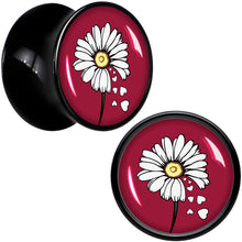 Load image into Gallery viewer, Love Me Not Flower Black Acrylic Saddle Plug Set by Onyx O
