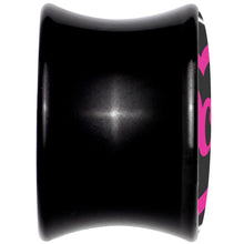 Load image into Gallery viewer, Hollow Heart Doll Word Black Acrylic Saddle Plug Set by Onyx O
