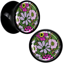 将图片加载到图库查看器，Blossom Creation Paradise of Pink Flowers Black Acrylic Saddle Plug Set by Onyx O
