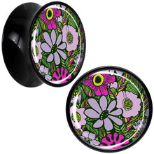 将图片加载到图库查看器，Blossom Creation Paradise of Pink Flowers Black Acrylic Saddle Plug Set by Onyx O
