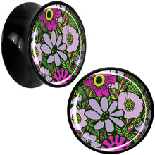 将图片加载到图库查看器，Blossom Creation Paradise of Pink Flowers Black Acrylic Saddle Plug Set by Onyx O
