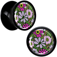将图片加载到图库查看器，Blossom Creation Paradise of Pink Flowers Black Acrylic Saddle Plug Set by Onyx O
