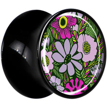 将图片加载到图库查看器，Blossom Creation Paradise of Pink Flowers Black Acrylic Saddle Plug Set by Onyx O

