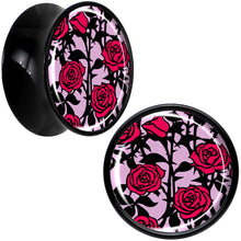 Load image into Gallery viewer, Blossom Creation Floral Love of Roses Black Acrylic Saddle Plug Set by Onyx O
