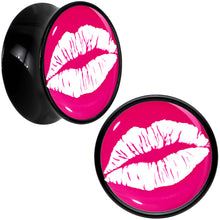 将图片加载到图库查看器，Black Acrylic Red Hot Lips Double Flare Plug Set by Onyx O

