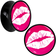 将图片加载到图库查看器，Black Acrylic Red Hot Lips Double Flare Plug Set by Onyx O
