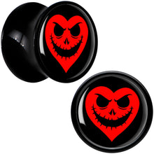 Load image into Gallery viewer, Valentine Jack O Heart Black Acrylic Saddle Plug Set by Onyx O
