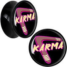 Load image into Gallery viewer, Karmic Boomerang Black Acrylic Saddle Plug Set by Onyx O
