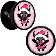 Load image into Gallery viewer, Krampus Cutie Christmas Holiday Black Acrylic Saddle Plug Set by Onyx O
