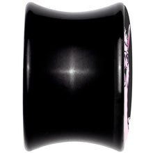 Load image into Gallery viewer, Pink Happy Llama Black Acrylic Saddle Plug Set 8mm to 20mm by Onyx O
