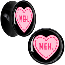 Load image into Gallery viewer, MEH Heart Black Acrylic Saddle Plug Set by Onyx O

