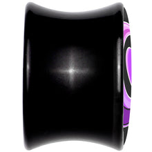 Load image into Gallery viewer, 0G Crescent Moon Heart Black Acrylic Saddle Plug Set by Onyx O
