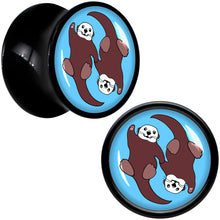 Load image into Gallery viewer, Oh My Otters Animal Black Acrylic Saddle Plug Set by Onyx O
