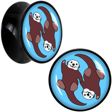 Load image into Gallery viewer, Oh My Otters Animal Black Acrylic Saddle Plug Set by Onyx O
