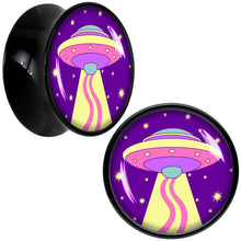 Load image into Gallery viewer, Style Space Invasion UFO Black Acrylic Saddle Plug Set by Onyx O
