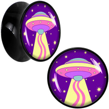 Load image into Gallery viewer, Style Space Invasion UFO Black Acrylic Saddle Plug Set by Onyx O
