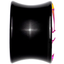 Load image into Gallery viewer, Black Acrylic Retro Peace Fingers Double Flare Plug Set by Onyx O
