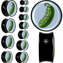 Load image into Gallery viewer, Green Pickle Black Acrylic Saddle Plug Set by Onyx O

