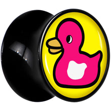 将图片加载到图库查看器，Black Acrylic Pink Ducky Double Flare Plug Set by Onyx O

