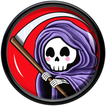 Load image into Gallery viewer, Black Acrylic Grim Reaper Double Flare Plug Set by Onyx O
