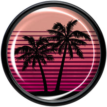 将图片加载到图库查看器，Palm Tree Retro Sunset Black Acrylic Saddle Plug Set by Onyx O
