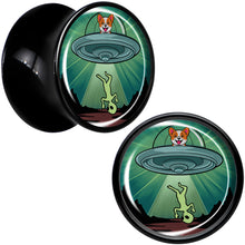将图片加载到图库查看器，0G Reverse Alien UFO Abduction Black Acrylic Saddle Plug Set by Onyx O
