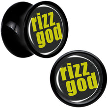 Load image into Gallery viewer, RIZZ GOD Black Acrylic Saddle Plug Set by Onyx O
