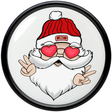 Load image into Gallery viewer, Black Acrylic Christmas Peace Love Santa Double Flare Plug Set by Onyx O
